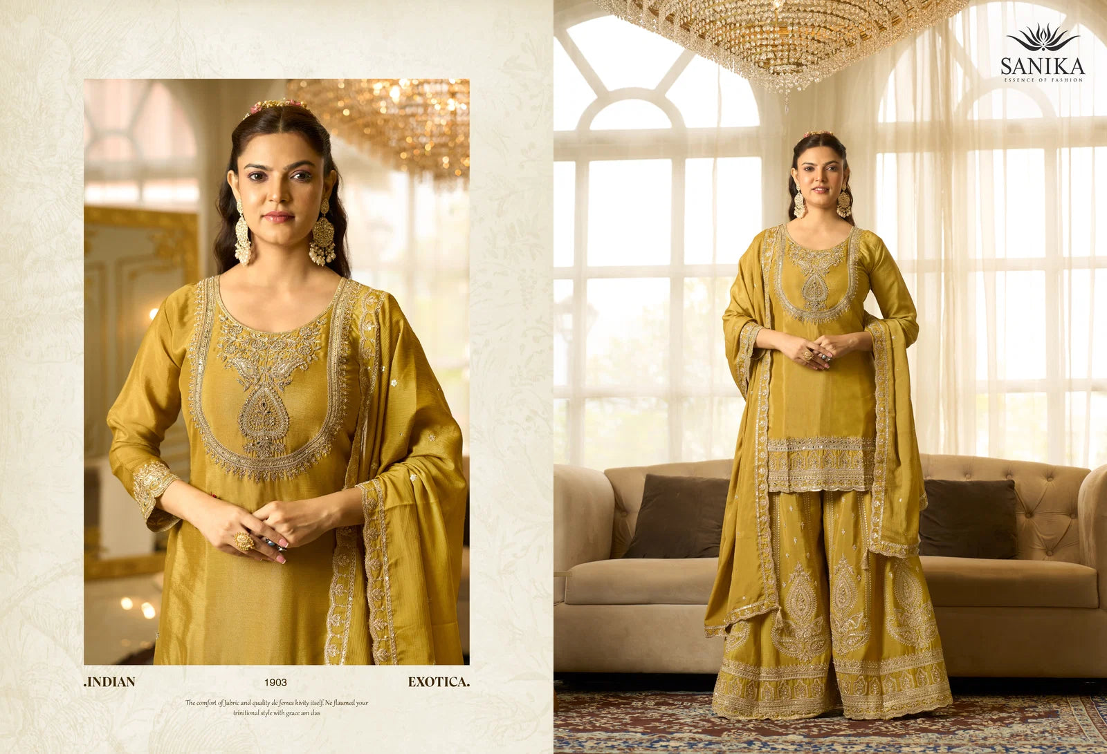 Sanika Anmol Chinon Silk Embroidered Salwar Suit Collection