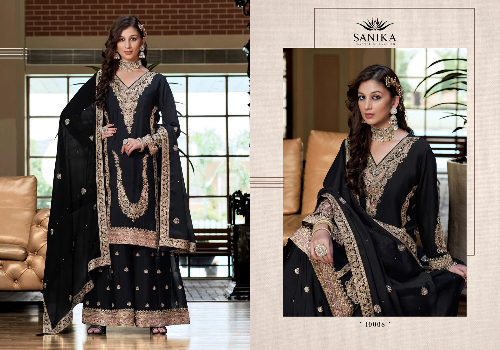 Sanika Kalki Chinnon Silk Hand Work Eid Special Collection