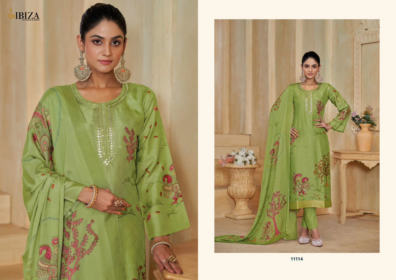 Ibiza Avantika Silk Jacquard Embroidery Worked Salwar Kameez Collection