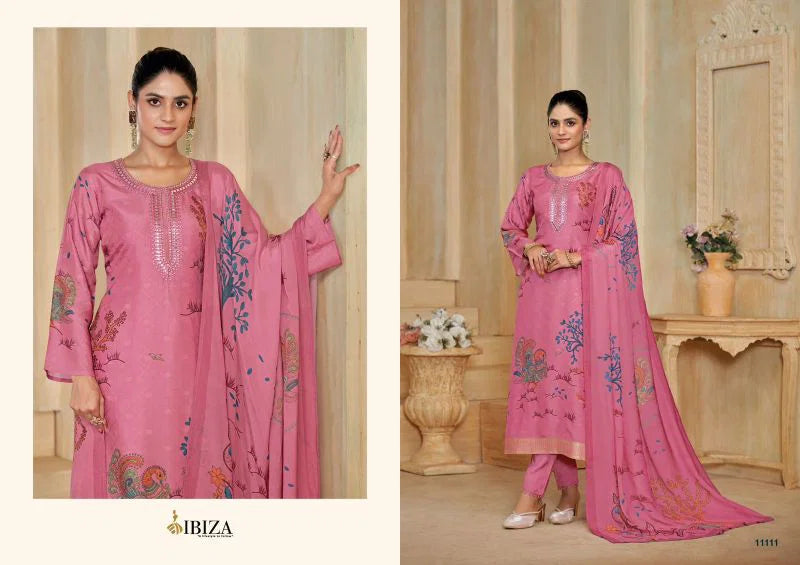 Ibiza Avantika Silk Jacquard Embroidery Worked Salwar Kameez Collection
