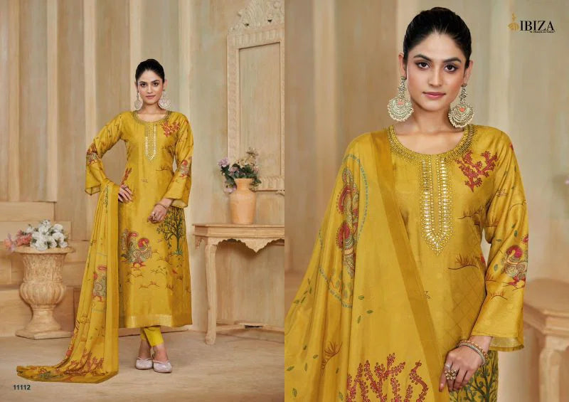Ibiza Avantika Silk Jacquard Embroidery Worked Salwar Kameez Collection