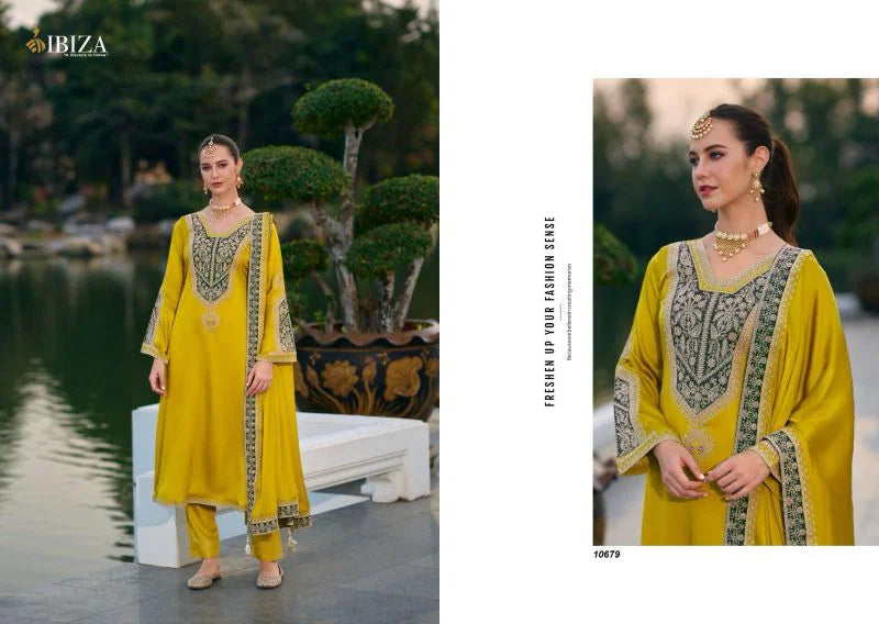 Ibiza Rasm Gaji Silk Embroidery Worked Salwar Kameez Collection