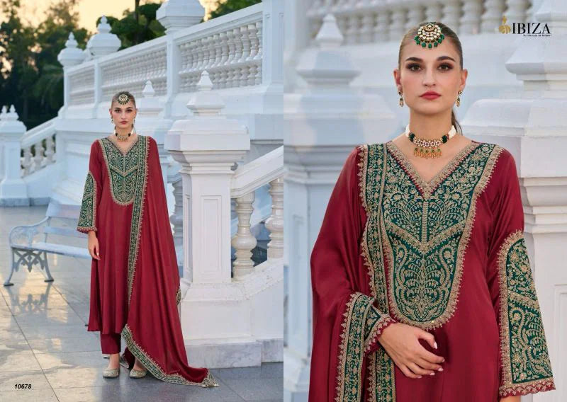 Ibiza Rasm Gaji Silk Embroidery Worked Salwar Kameez Collection