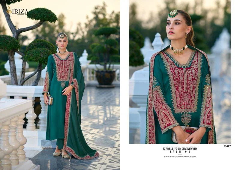 Ibiza Rasm Gaji Silk Embroidery Worked Salwar Kameez Collection