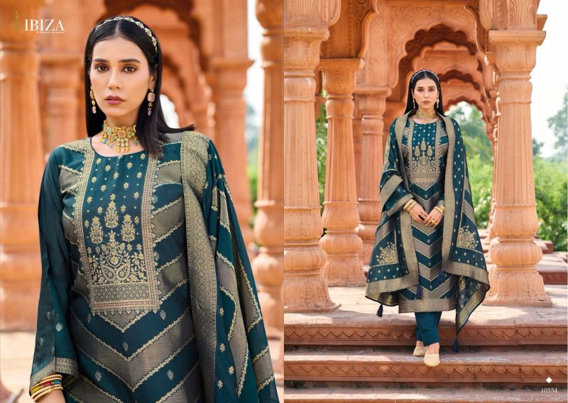 Ibiza Silkoriya Silk Jacquard Embroidery Work Salwar Kameez