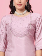 Vp 9539 Lavender Silk Blend Kurta Pant With Dupatta Collection
