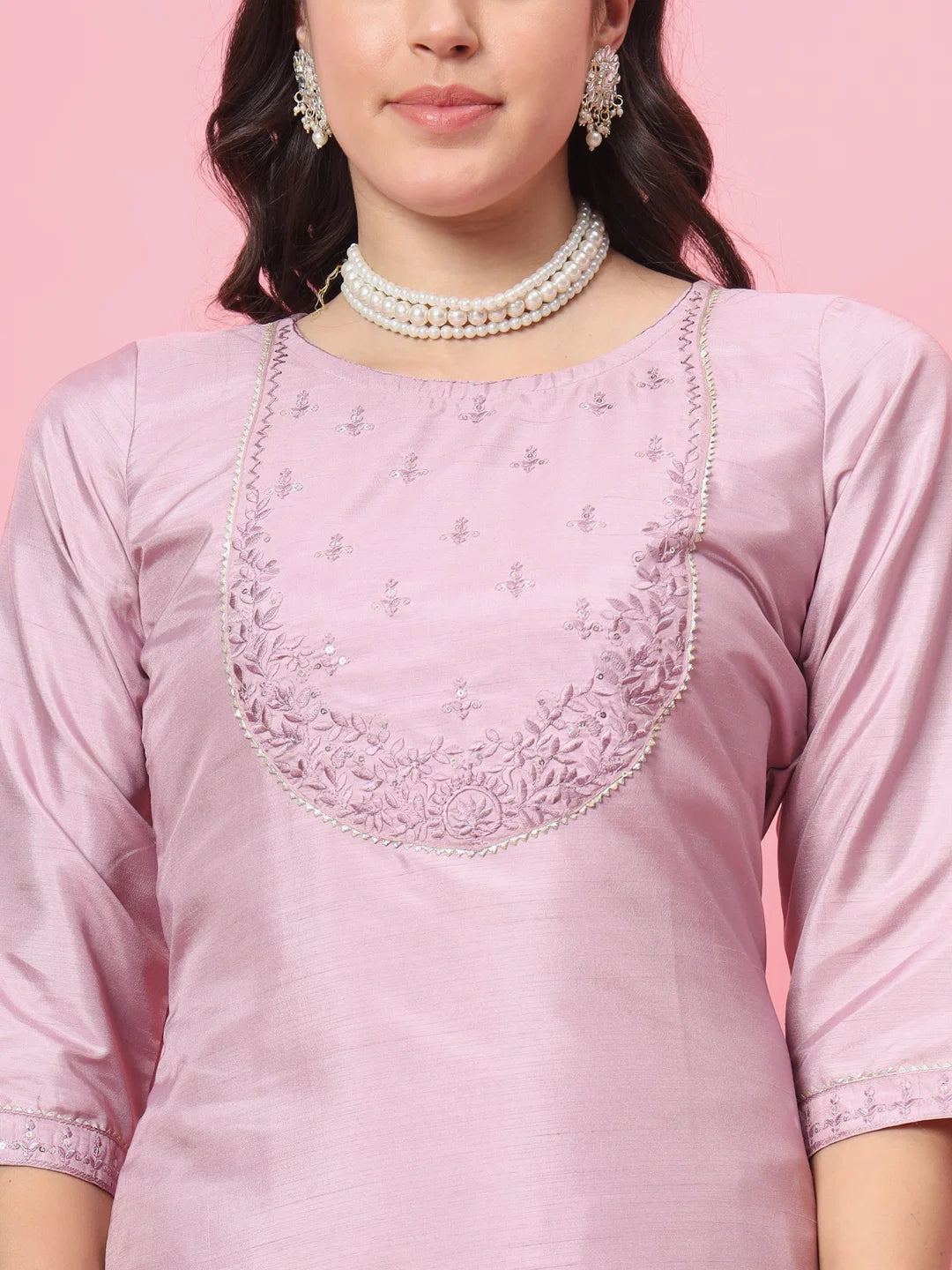 Vp 9539 Lavender Silk Blend Kurta Pant With Dupatta Collection
