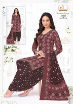 Miss World Bandhani Vol 18 Readymade Cotton Kurti With Bottom Dupatta