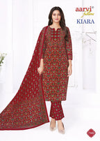 Aarvi Kiara Vol 1 Readymade Cotton Embroidered Kurti Pant With Dupatta