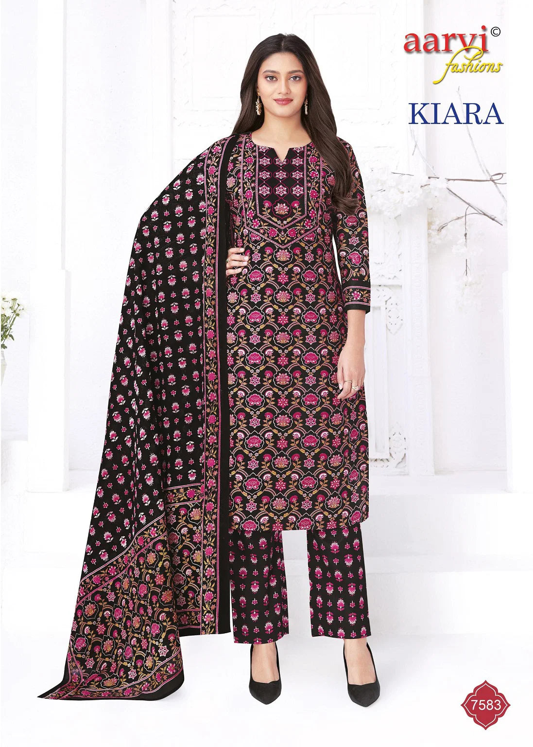 Aarvi Kiara Vol 1 Readymade Cotton Embroidered Kurti Pant With Dupatta
