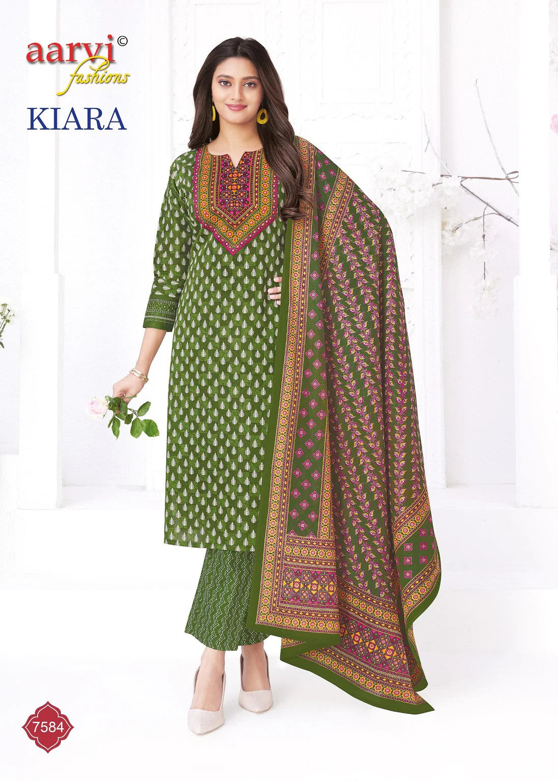 Aarvi Kiara Vol 1 Readymade Cotton Embroidered Kurti Pant With Dupatta