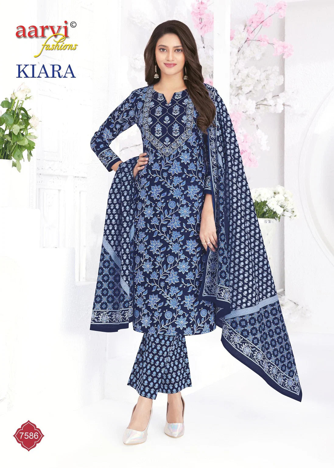 Aarvi Kiara Vol 1 Readymade Cotton Embroidered Kurti Pant With Dupatta