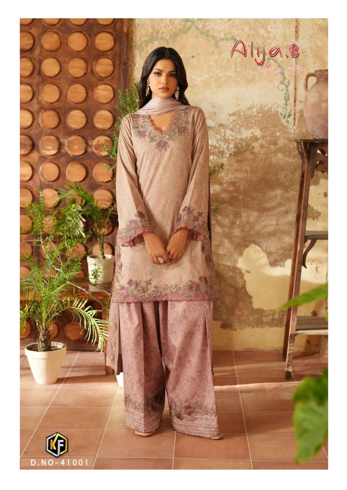 Keval Fab Alija B Vol 41 Readymade Karachi Print Kurti Pant With Dupatta