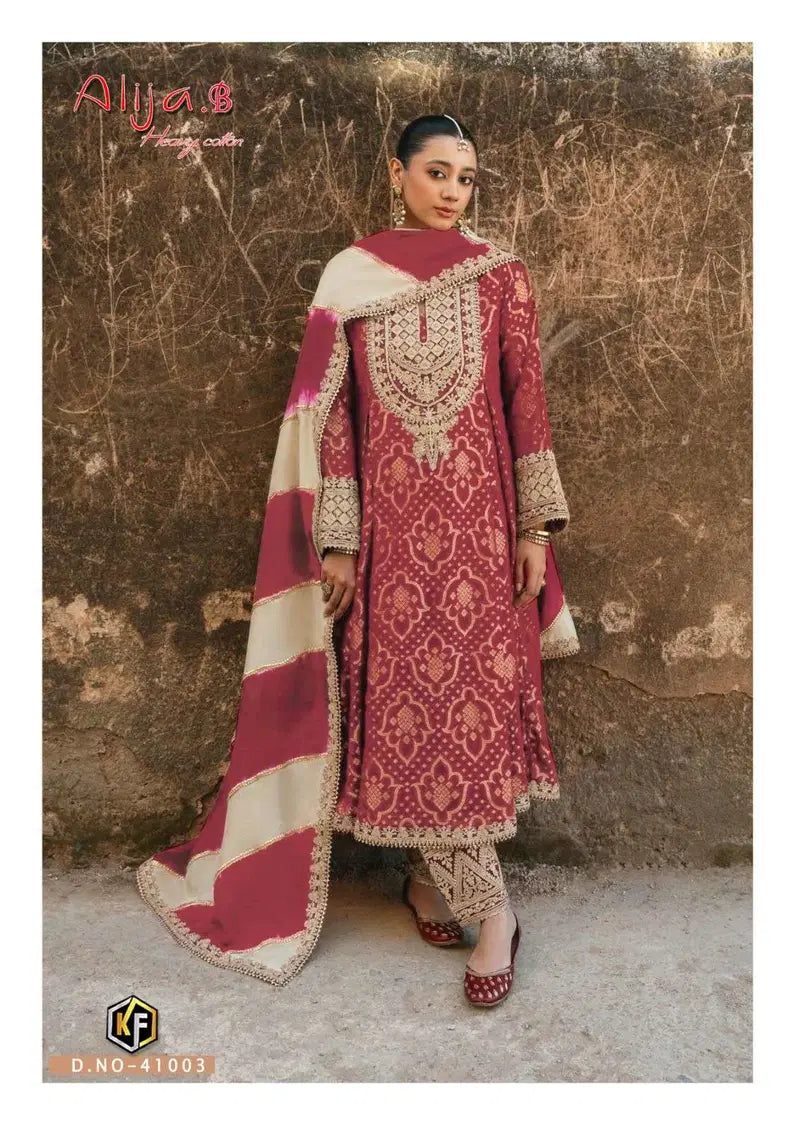 Keval Fab Alija B Vol 41 Readymade Karachi Print Kurti Pant With Dupatta