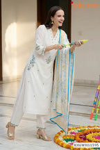Indo Era 2608 Pure Cotton Floral Embroidered Thread Work Kurti Set Collecton