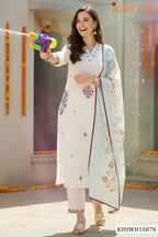 Indo Era 2608 Pure Cotton Floral Embroidered Thread Work Kurti Set Collecton