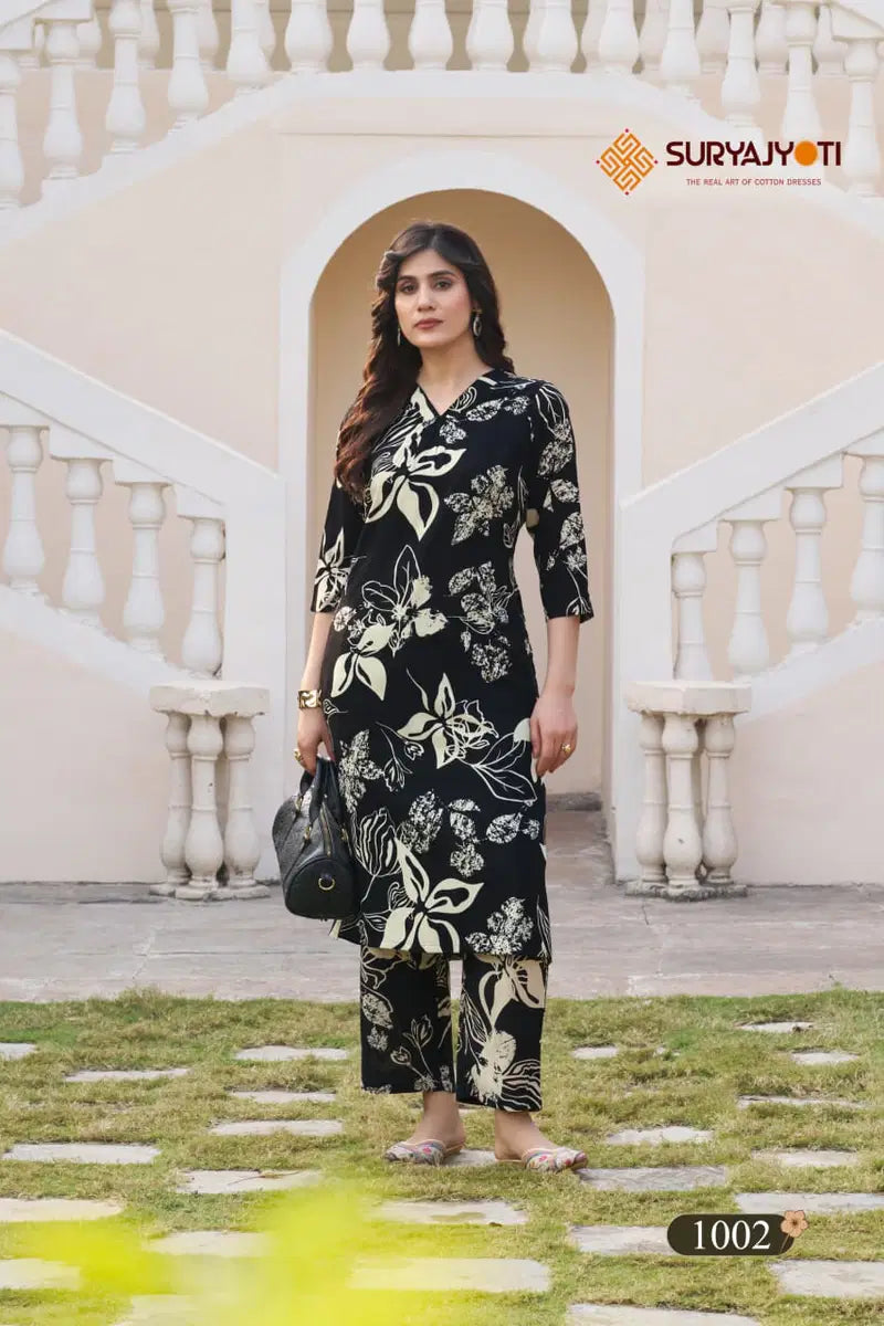 Suryajyoti Ananya Vol 1 Rayon Printed Kali With A Line Cord Set Collection