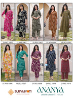 Suryajyoti Ananya Vol 1 Rayon Printed Kali With A Line Cord Set Collection