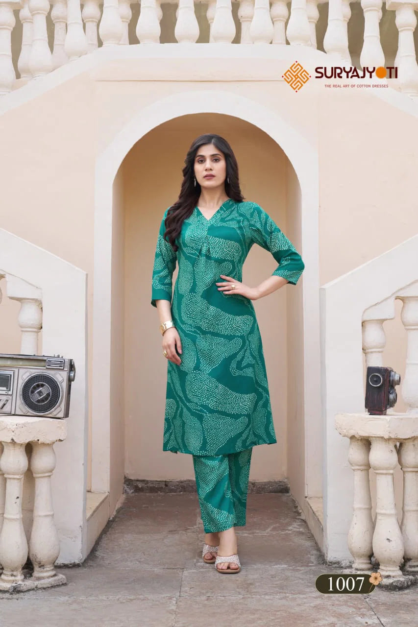 Suryajyoti Ananya Vol 1 Rayon Printed Kali With A Line Cord Set Collection