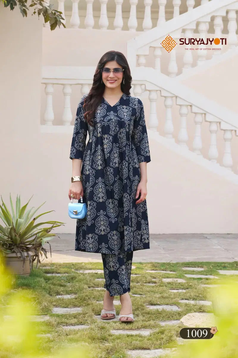 Suryajyoti Ananya Vol 1 Rayon Printed Kali With A Line Cord Set Collection
