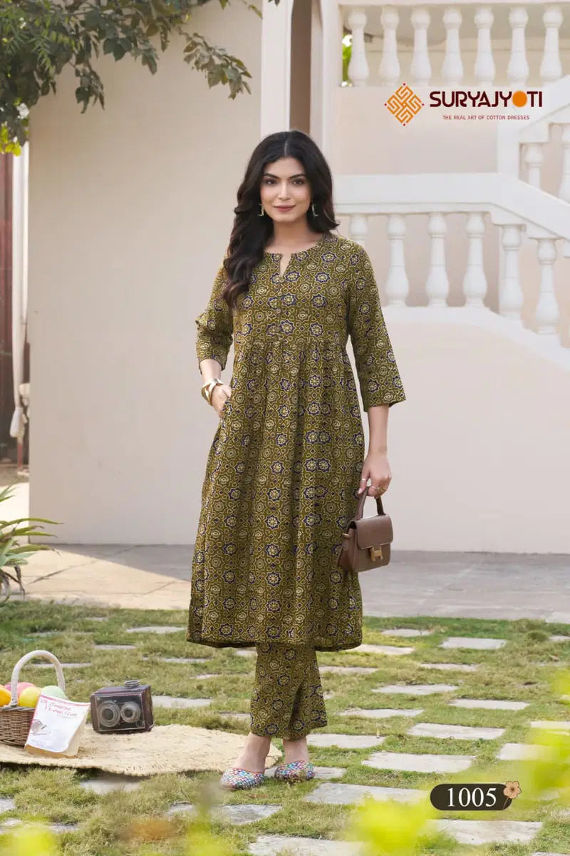 Suryajyoti Ananya Vol 1 Rayon Printed Kali With A Line Cord Set Collection