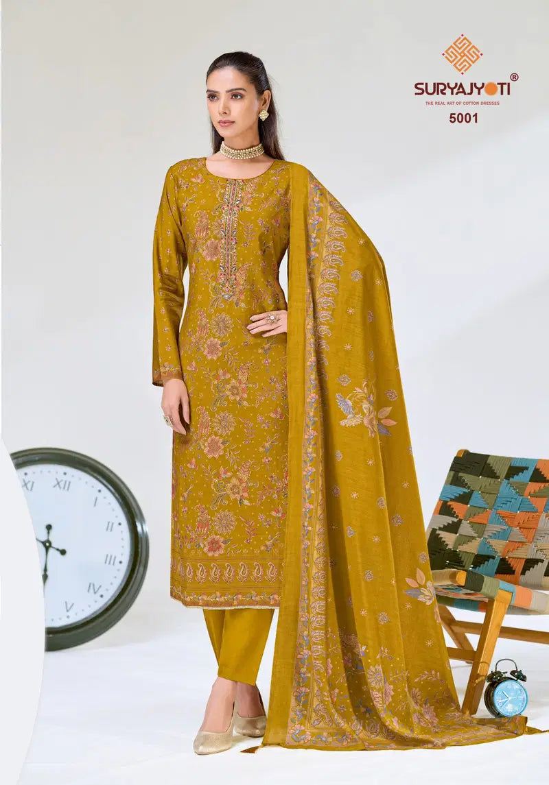 Suryajyoti Kajal Vol 5 Jam Satin Discharge Printed Dress Material Collection