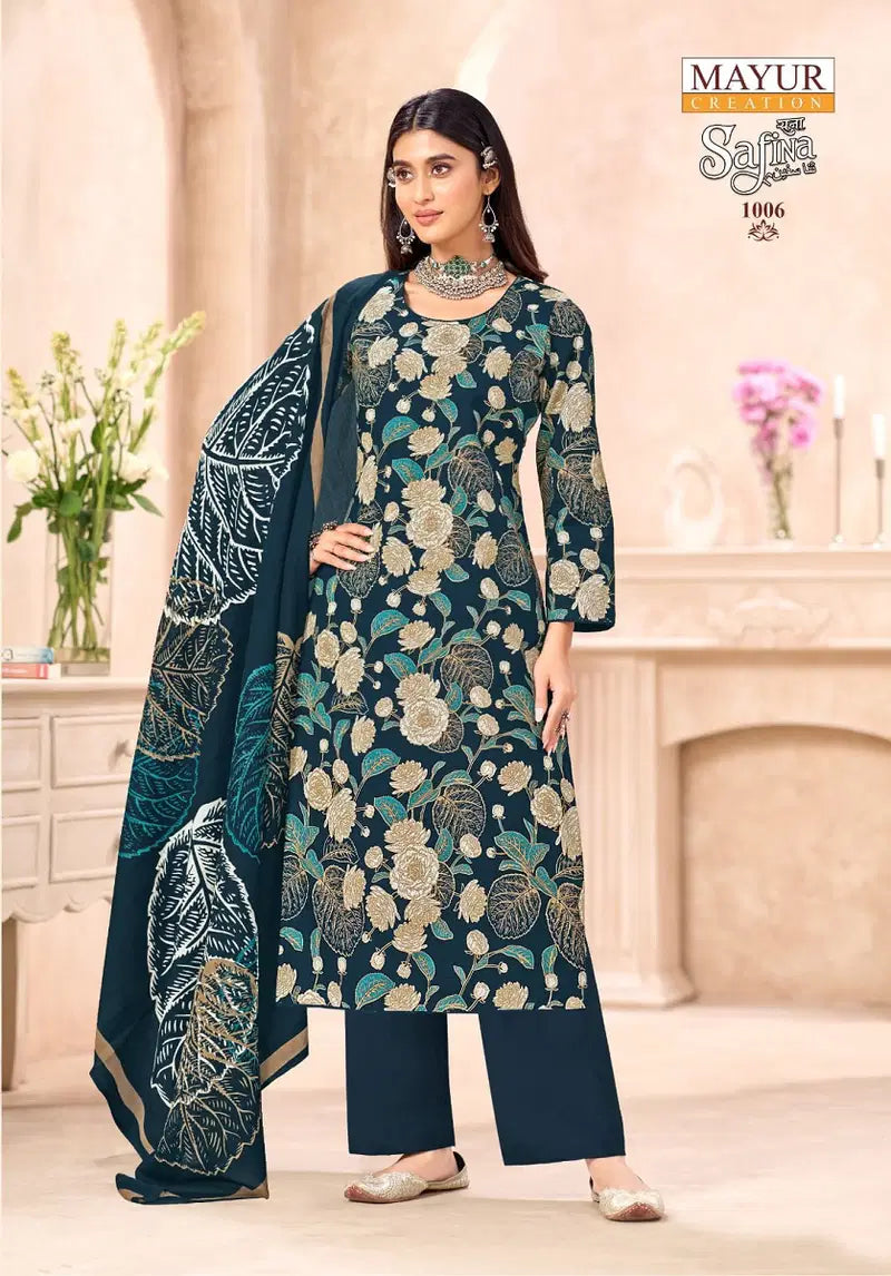 Mayur Creation Sana Safina Vol 1 Readymade Poplin Cotton Print Kurti Set Collection