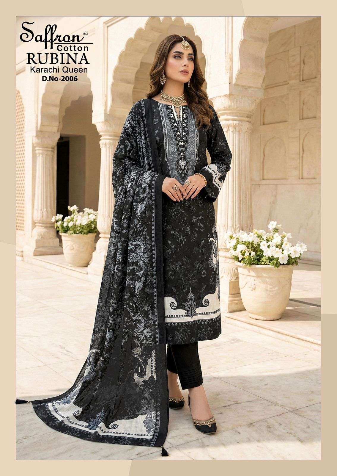 Saffron Rubina Karachi Queen Vol 2 Soft Cotton Digital Printed Dress Material