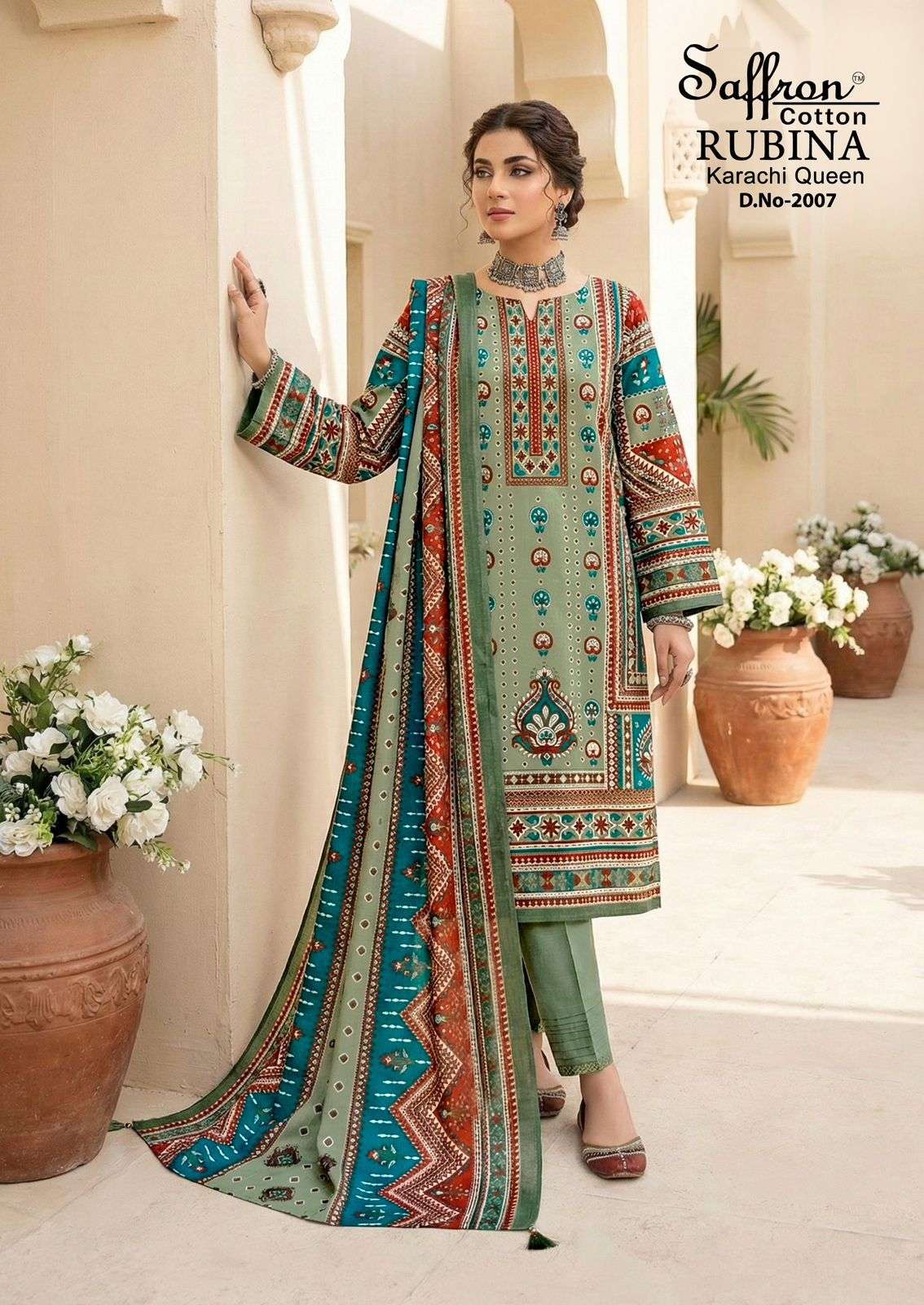 Saffron Rubina Karachi Queen Vol 2 Soft Cotton Digital Printed Dress Material