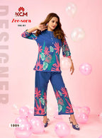 Kanya Zee Sora Vol 01 Rayon Placement Printed Co Ord Set Collection