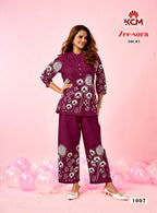 Kanya Zee Sora Vol 01 Rayon Placement Printed Co Ord Set Collection
