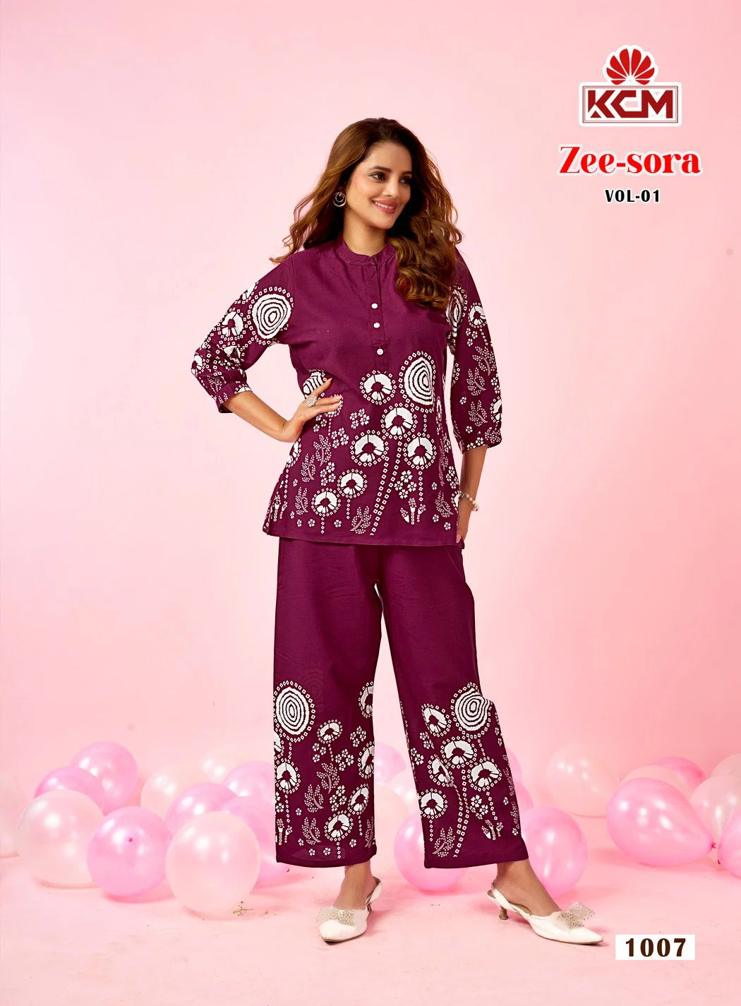 Kanya Zee Sora Vol 01 Rayon Placement Printed Co Ord Set Collection