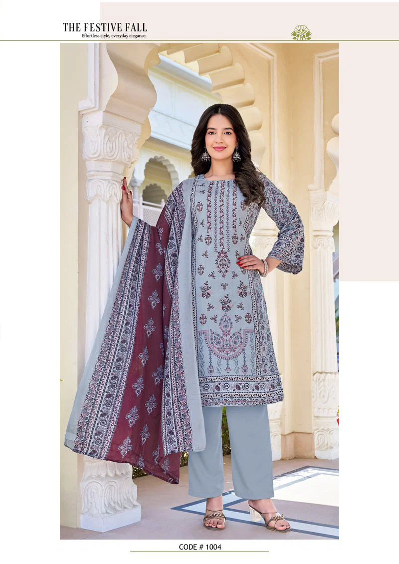Al Karam Shezlin Readymade Rayon Printed Pakistani Kurti Pant With Dupatta