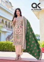 Al Karam Shezlin Readymade Rayon Printed Pakistani Kurti Pant With Dupatta