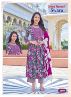 Shree Ganesh Swara Vol 1 Readymade Rayon Umbrella Style Kurti Set Collection