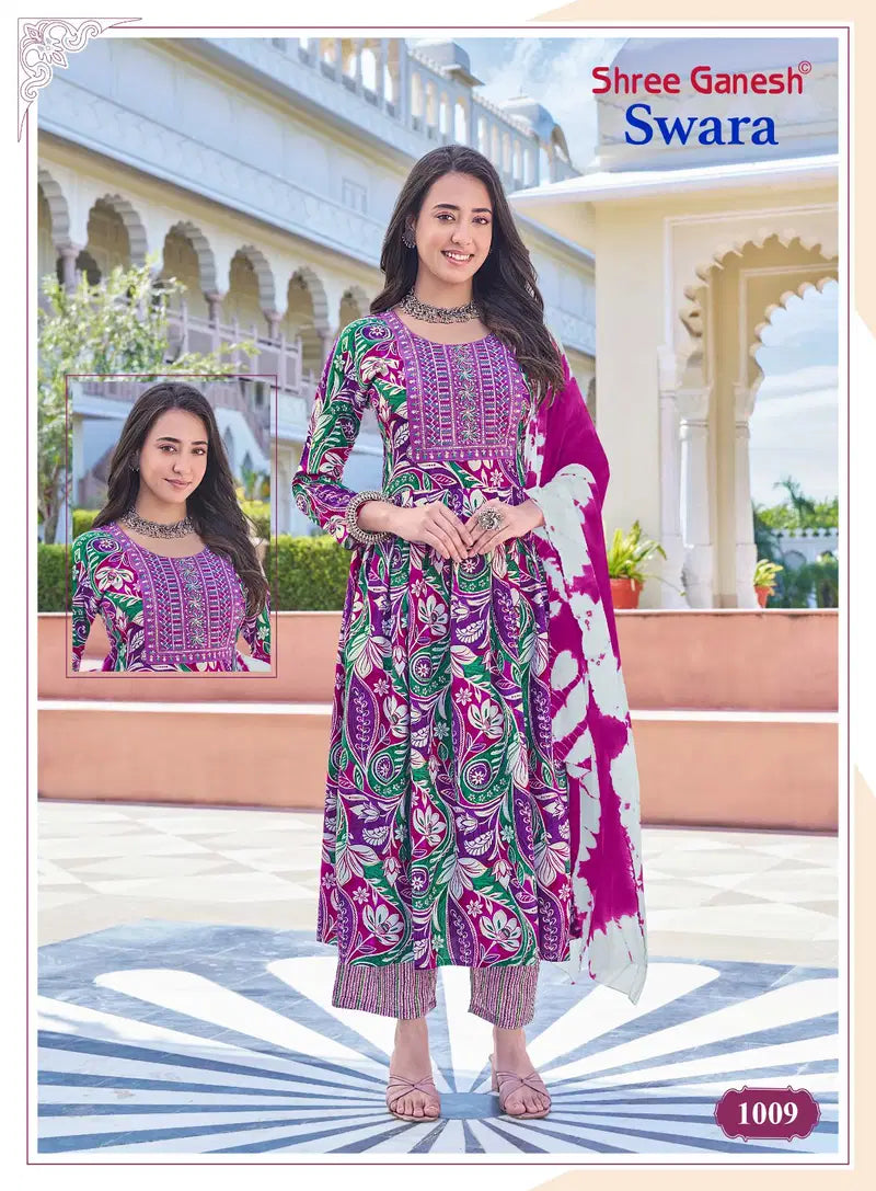 Shree Ganesh Swara Vol 1 Readymade Rayon Umbrella Style Kurti Set Collection