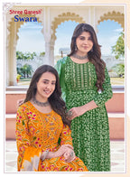 Shree Ganesh Swara Vol 1 Readymade Rayon Umbrella Style Kurti Set Collection