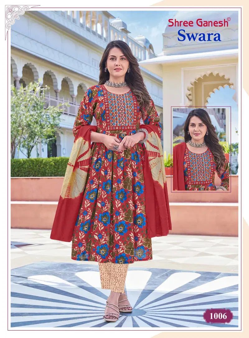 Shree Ganesh Swara Vol 1 Readymade Rayon Umbrella Style Kurti Set Collection