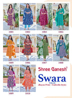 Shree Ganesh Swara Vol 1 Readymade Rayon Umbrella Style Kurti Set Collection