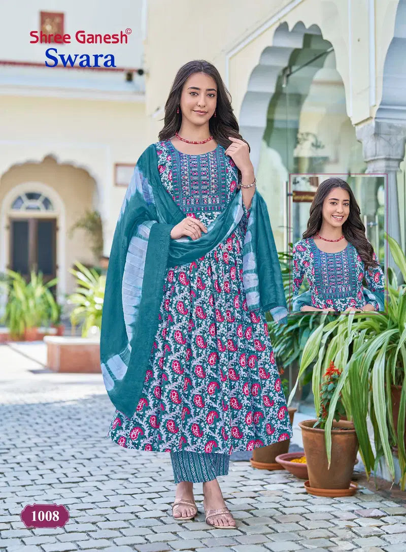 Shree Ganesh Swara Vol 1 Readymade Rayon Umbrella Style Kurti Set Collection