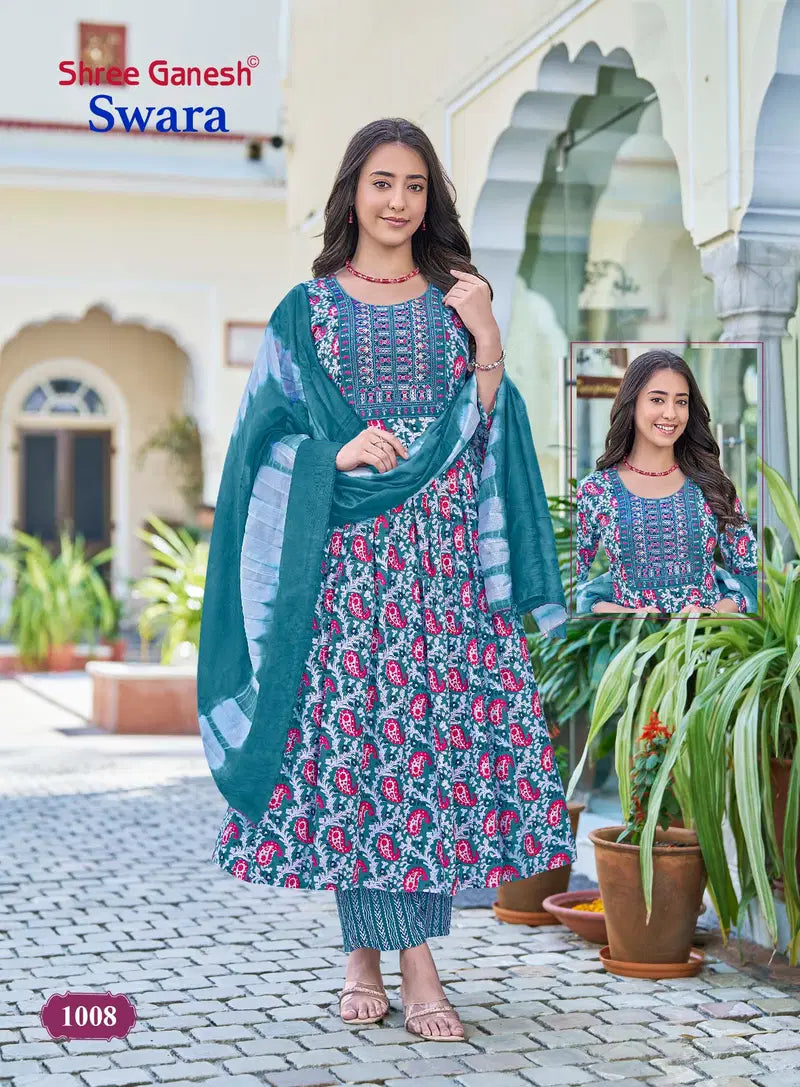 Shree Ganesh Swara Vol 1 Readymade Rayon Umbrella Style Kurti Set Collection