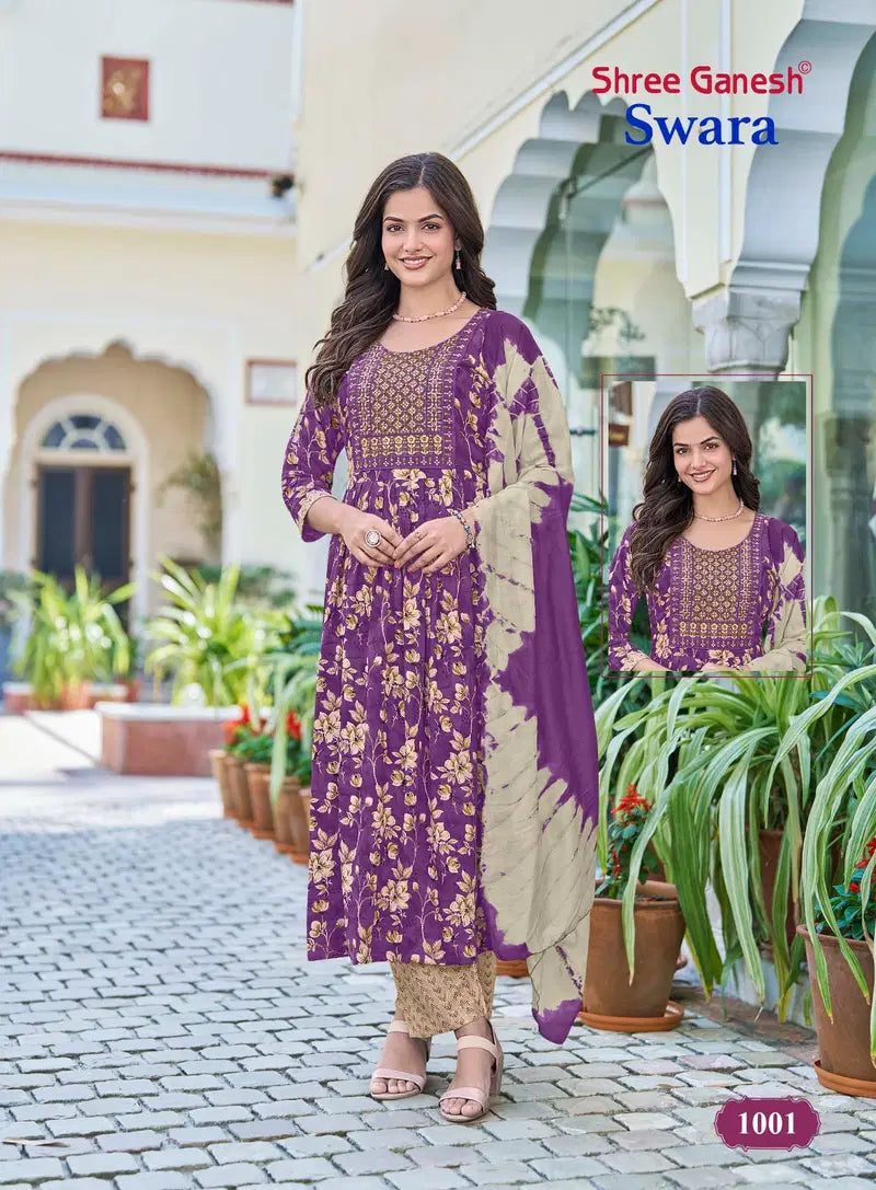 Shree Ganesh Swara Vol 1 Readymade Rayon Umbrella Style Kurti Set Collection