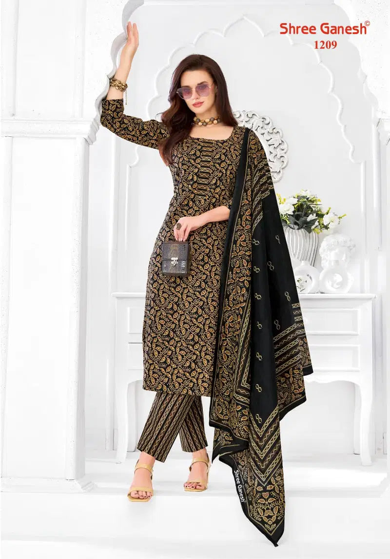 Shree Ganesh Samaiyra Ajrak Vol 1 Readymade Cotton Prined Kurti Pant With Dupatta