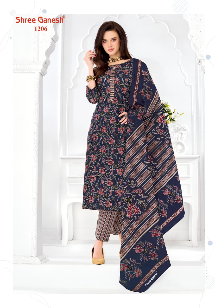 Shree Ganesh Samaiyra Ajrak Vol 1 Readymade Cotton Prined Kurti Pant With Dupatta