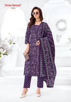 Shree Ganesh Samaiyra Ajrak Vol 1 Readymade Cotton Prined Kurti Pant With Dupatta