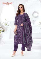 Shree Ganesh Samaiyra Ajrak Vol 1 Readymade Cotton Prined Kurti Pant With Dupatta