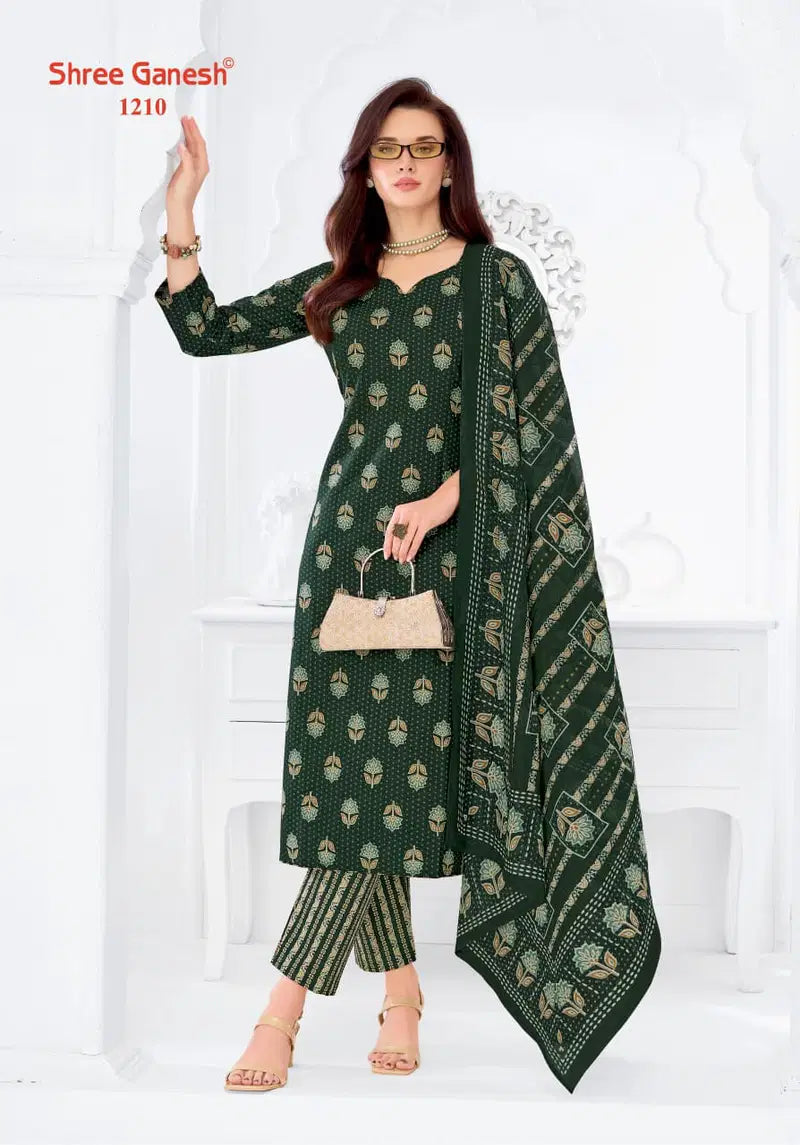 Shree Ganesh Samaiyra Ajrak Vol 1 Readymade Cotton Prined Kurti Pant With Dupatta