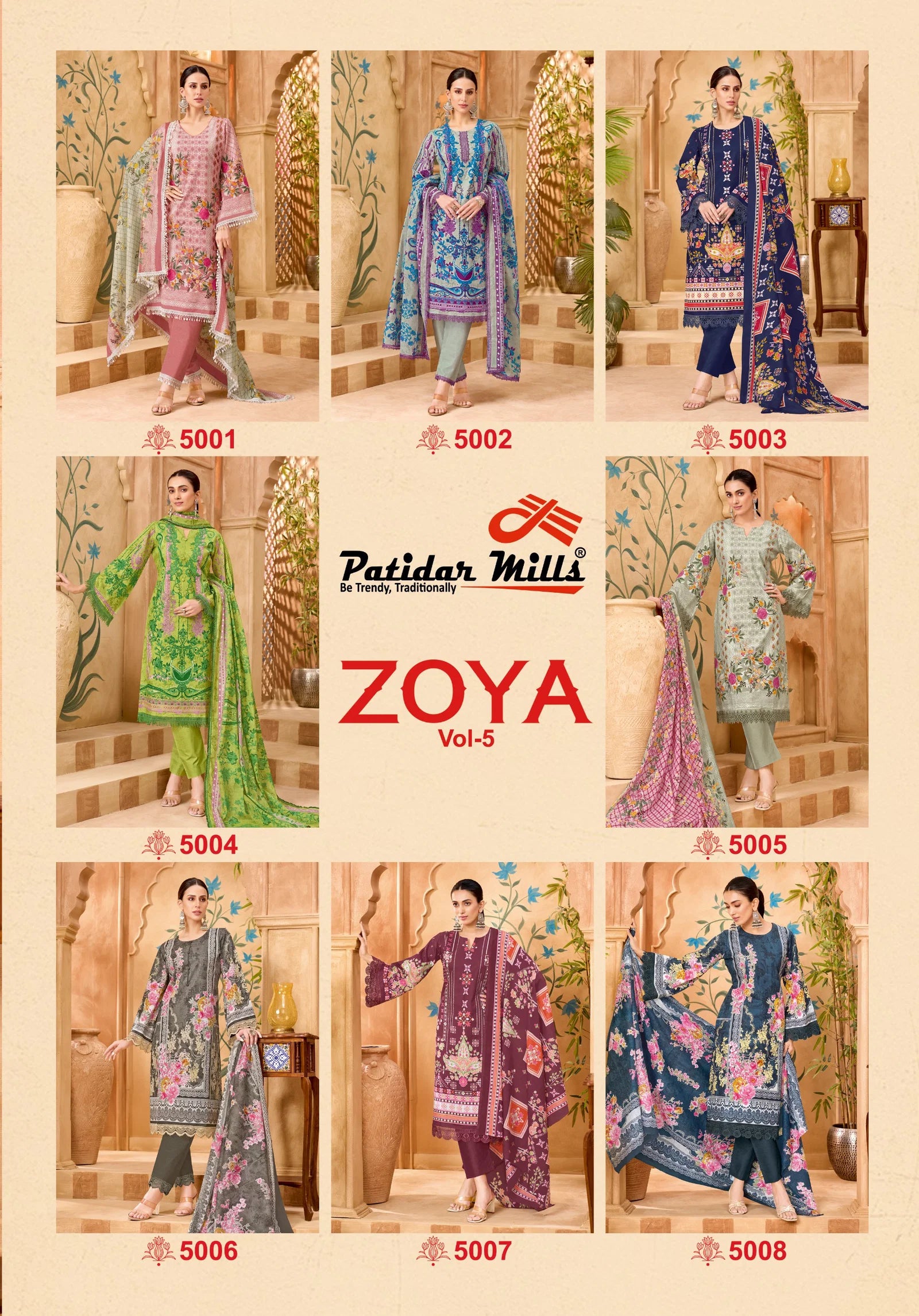 Patidaar Mill Zoya Vol 5 Readymade Pakistani Kurti Pant With Dupatta