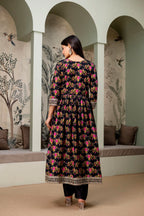 St D No 51 Crepe Silk Embroidered Kurti With Bottom Dupatta