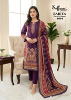 Saffron Rabiya Karachi Queen Cotton Digital Printed Dress Material Collection